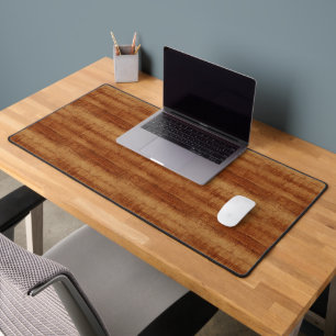 Curly Koa Acacia Wood Grain Look Desk Mat