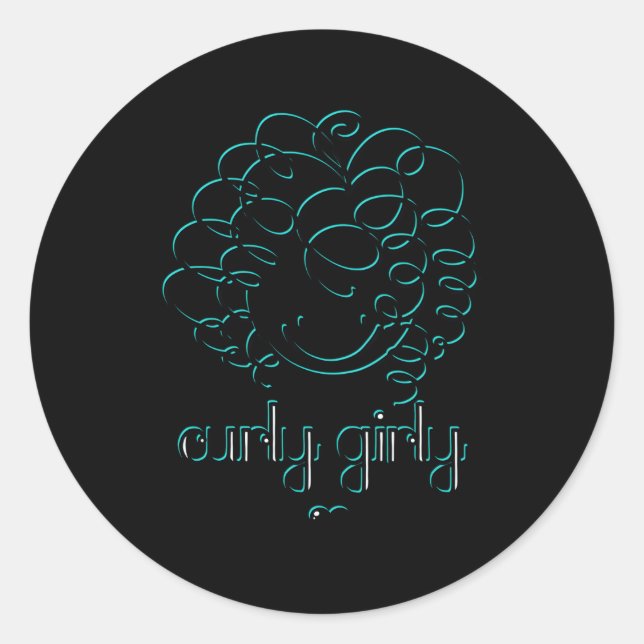 Curly Love Your Curly Hair Classic Round Sticker (Front)