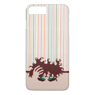 Curly Natural, Teal Eye Shadow and maroon stripe iPhone 8 Plus/7 Plus Case
