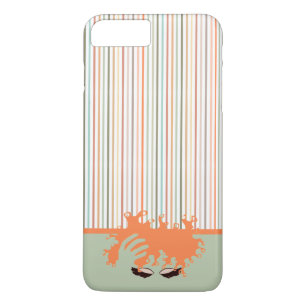Curly Natural, Teal Eye Shadow and peach stripe iPhone 8 Plus/7 Plus Case