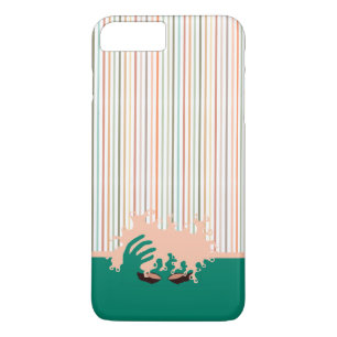 Curly Natural, Teal Eye Shadow and pink stripe iPhone 8 Plus/7 Plus Case