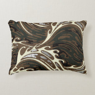 Curly Ocean Waves Decorative Cushion