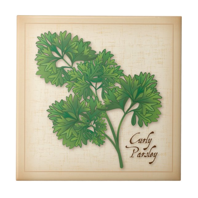 Curly Parsley Ceramic Tile (Front)