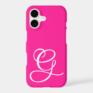 Curly Script Monogrammed Hot Pink