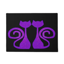 Curly-Tail Cat Door Mat