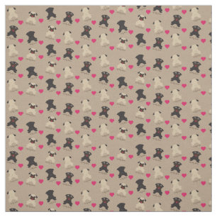 Curly Tail Squishy Faces Pug Fabric