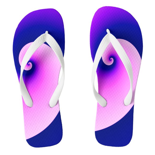 Curly Waves in Purple Thongs (Footbed)