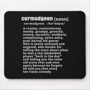 Curmudgeon (bysketbyll Version) Fun Senior Citizen Mouse Pad