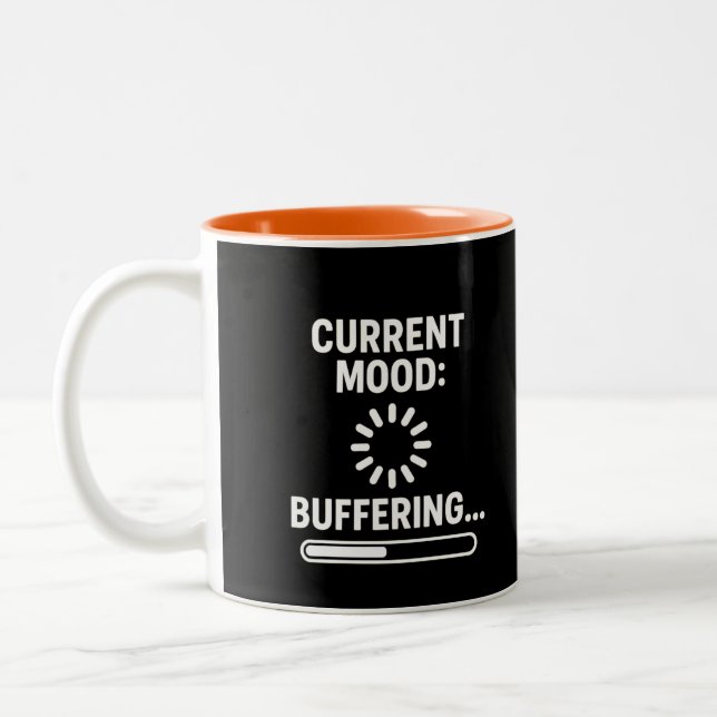 Current Mood: Buffering Two-Tone Coffee Mug (Left)