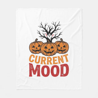 Current Mood Halloween Pumpkin Vintage Shirt Desig Fleece Blanket