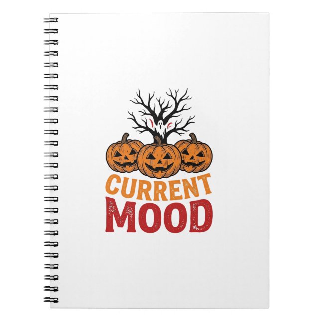 Current Mood Halloween Pumpkin Vintage Shirt Desig Notebook (Front)