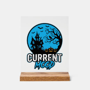 Current Mood Halloween Vintage Engraving Vector_1 Acrylic Sign