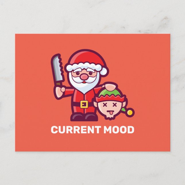 Current Mood Santa and Elf Postcard (Front)