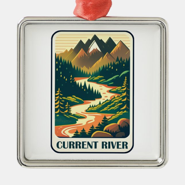 Current River Missouri Colours Metal Ornament (Front)