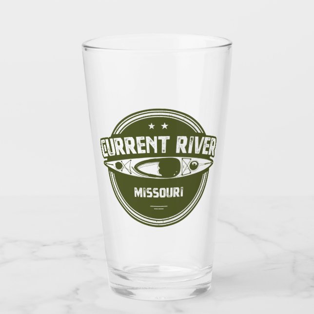Current River Missouri Kayaking Glass (Front)