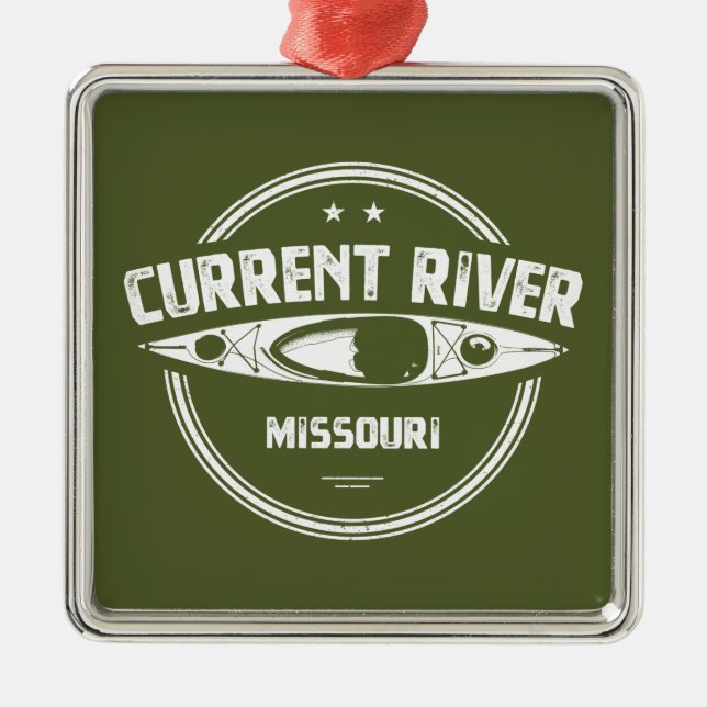 Current River Missouri Kayaking Metal Ornament (Front)