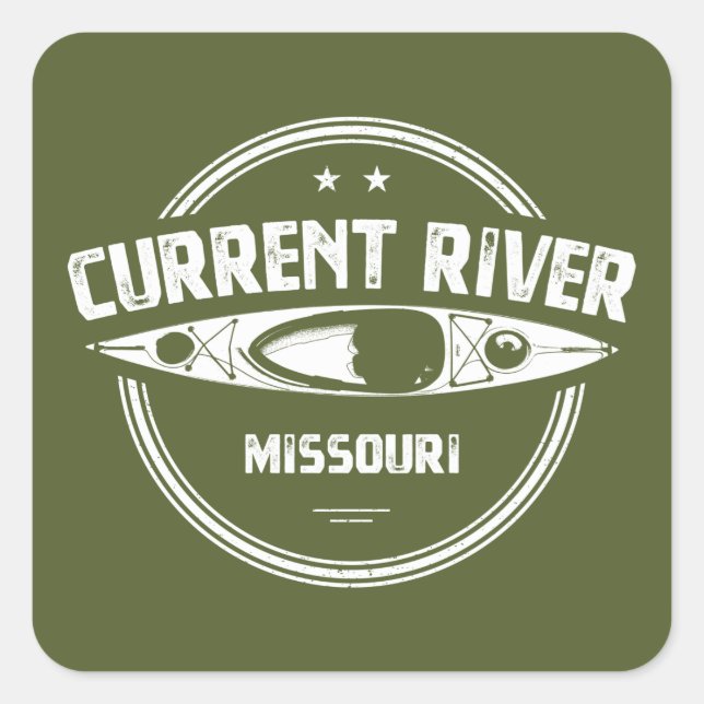 Current River Missouri Kayaking Square Sticker (Front)