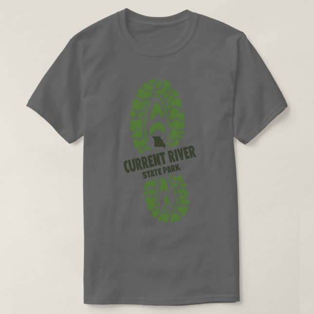 Current River State Park Missouri MO Hiking Boot T-Shirt (Design Front)