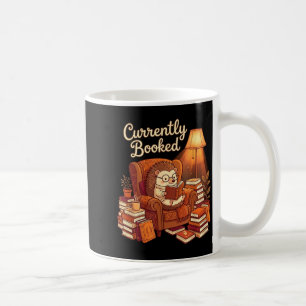 Currently booked cosy hedgehog reading design coffee mug