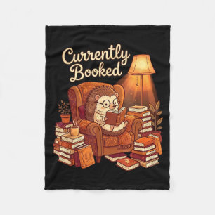 Currently booked cosy hedgehog reading design fleece blanket