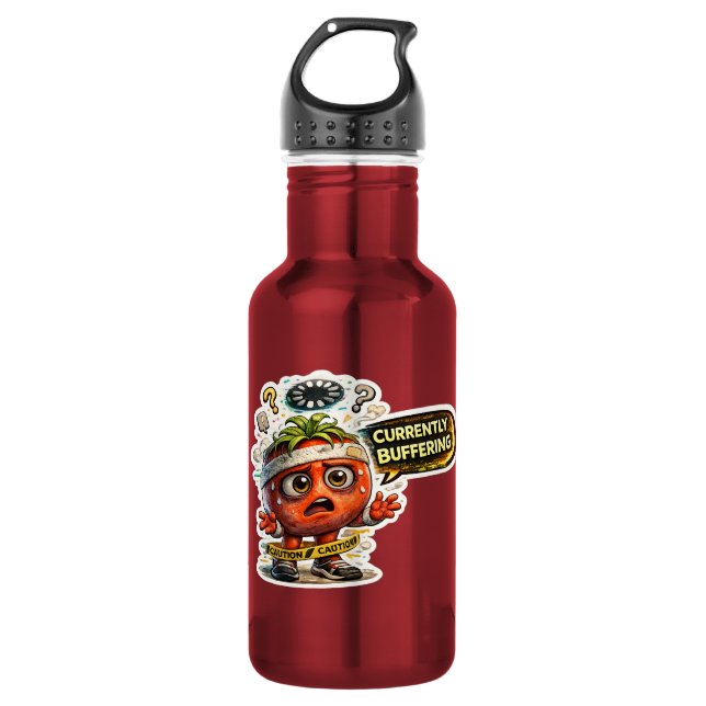Currently Buffering Funny Retro Introvert Graphic  532 Ml Water Bottle (Front)