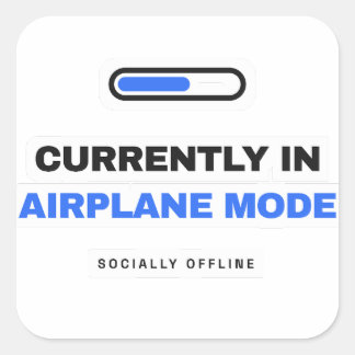 Currently In Airplane Mode Funny Sticker