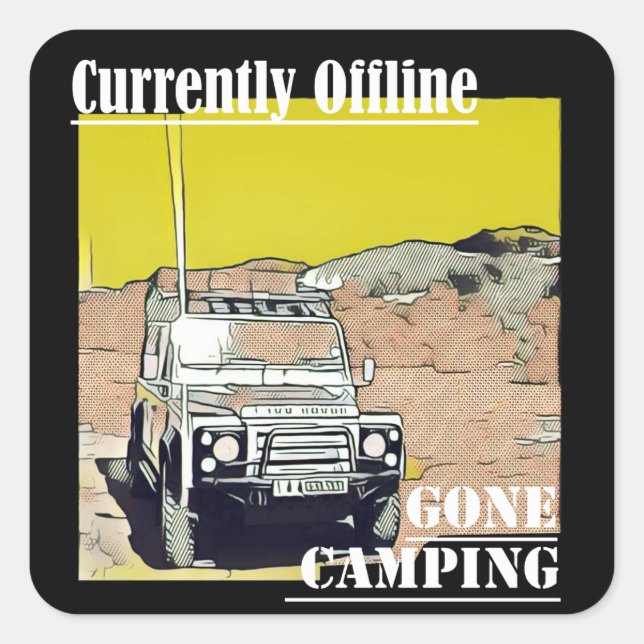 Currently Offline Gone Camping Car Sticker (Front)