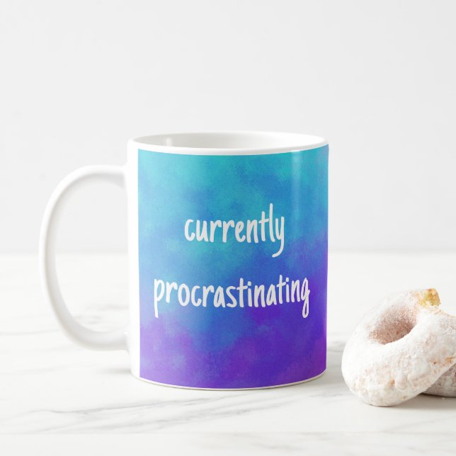 Currently Procrastinating Colourful Funny Mug (With Donut)