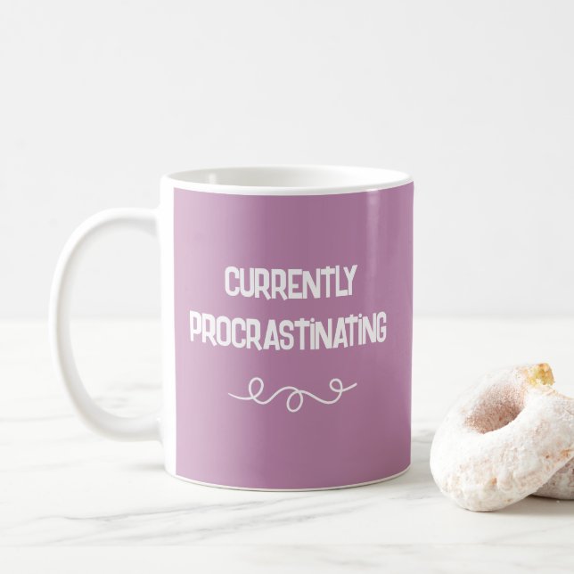 Currently Procrastinating Muted Pink Mug (With Donut)