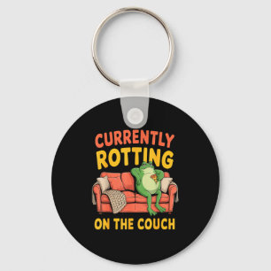 Currently rotting on the couch funny lazy frog mem key ring