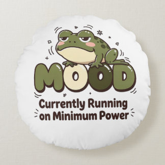 Currently Running on Minimum Power Frog Tee Round Cushion