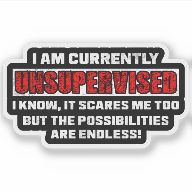Currently Unsupervised Funny Sarcastic Quote Gift (Front)