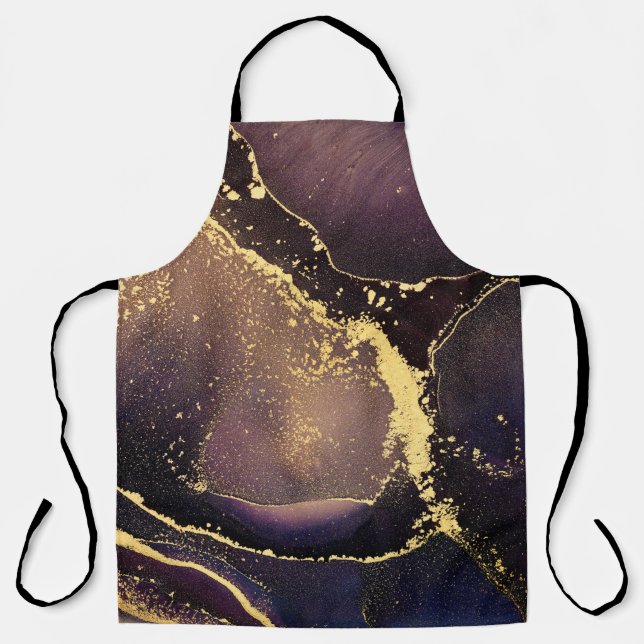 Currents of translucent hues, snaking metallic swi apron (Front)