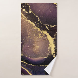 Currents of translucent hues, snaking metallic swi bath towel