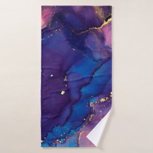 Currents of translucent hues, snaking metallic swi bath towel