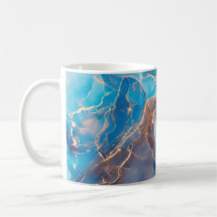 Currents of translucent hues, snaking metallic swi coffee mug