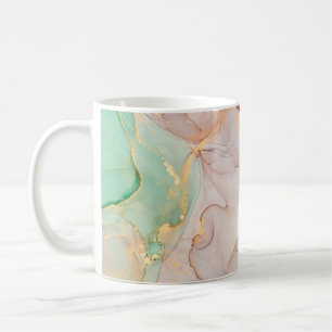 Currents of translucent hues, snaking metallic swi coffee mug