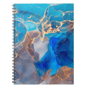 Currents of translucent hues, snaking metallic swi notebook