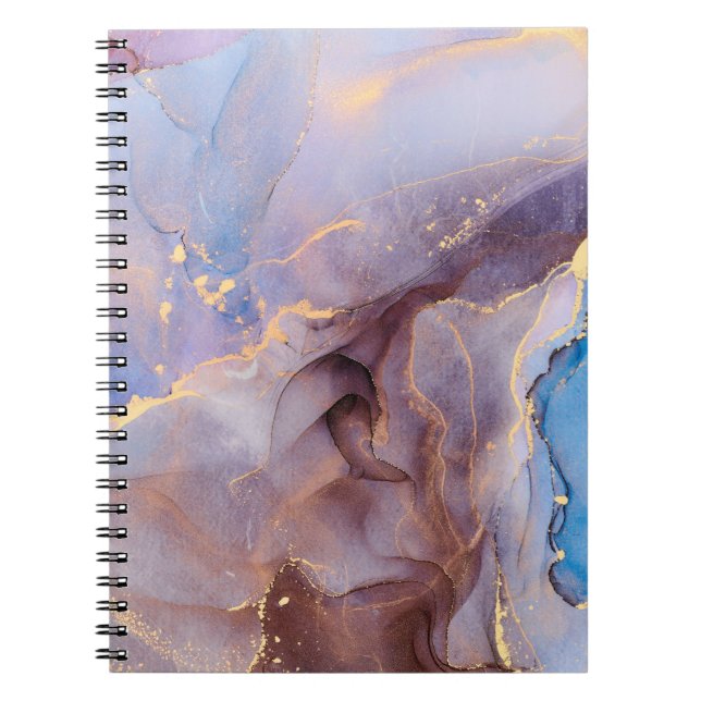 Currents of translucent hues, snaking metallic swi notebook (Front)