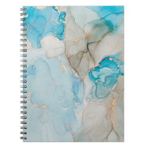 Currents of translucent hues, snaking metallic swi notebook