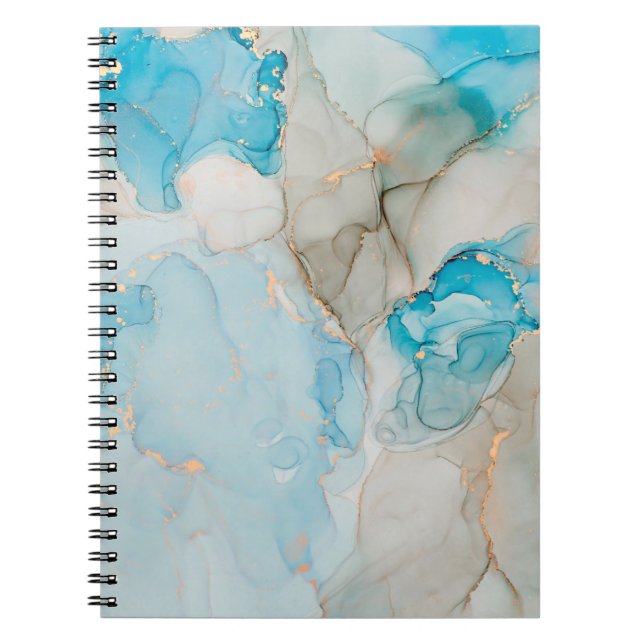 Currents of translucent hues, snaking metallic swi notebook (Front)