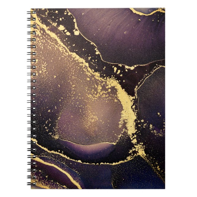 Currents of translucent hues, snaking metallic swi notebook (Front)