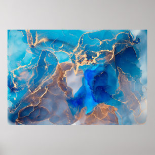 Currents of translucent hues, snaking metallic swi poster