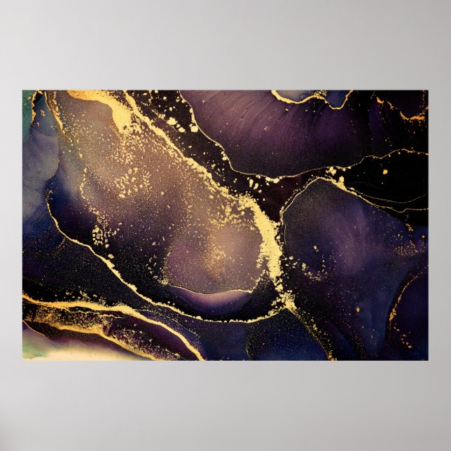 Currents of translucent hues, snaking metallic swi poster (Front)