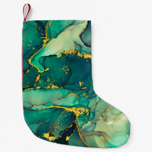 Currents of translucent hues, snaking metallic swi small christmas stocking