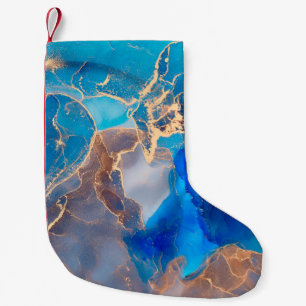 Currents of translucent hues, snaking metallic swi small christmas stocking
