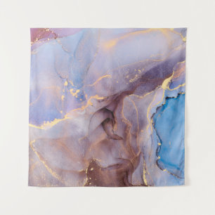 Currents of translucent hues, snaking metallic swi tapestry