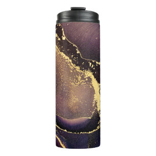 Currents of translucent hues, snaking metallic swi thermal tumbler