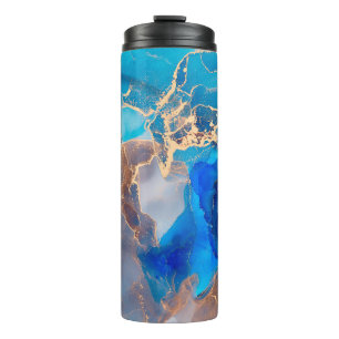Currents of translucent hues, snaking metallic swi thermal tumbler