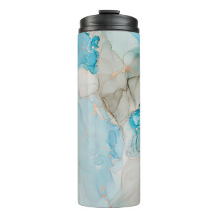 Currents of translucent hues, snaking metallic swi thermal tumbler